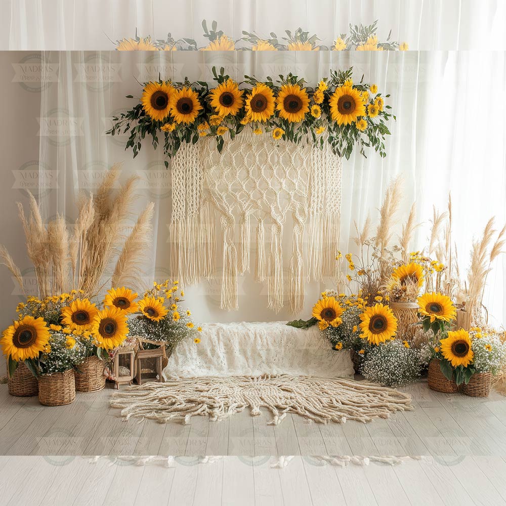 Boho Sunflower Nook : Baby Printed Backdrops