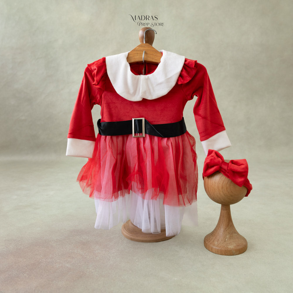 strapless open back dress Burgundy Christmas Tree Tutu Dress