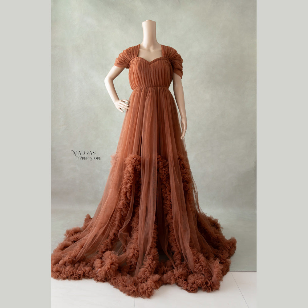 Eliza Gown | Brown : Maternity Props