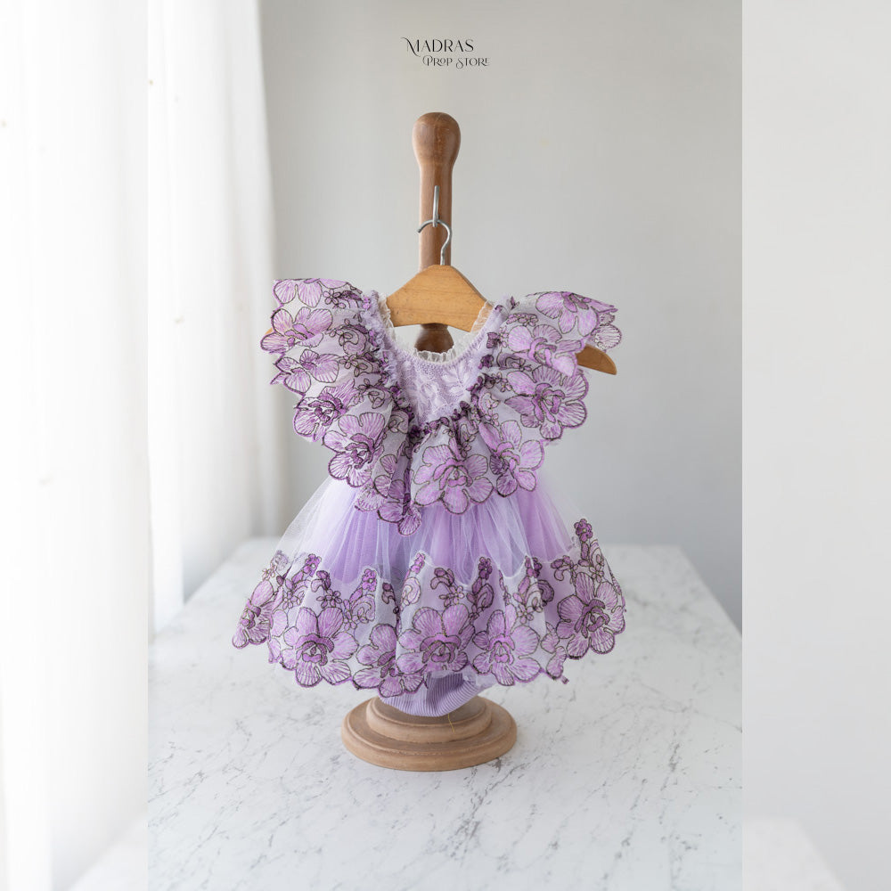 Kumoto Lavender Sleeveless Romper With Bonnet | 1 Year | KM058 : Baby Props