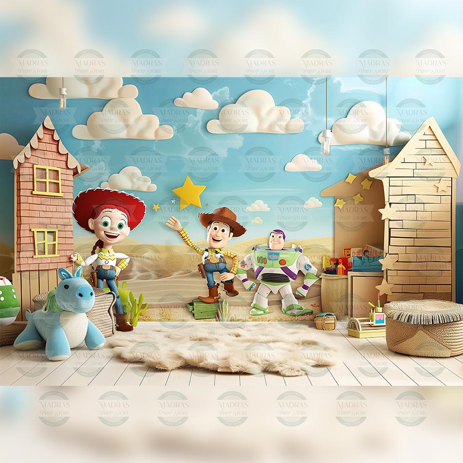 Toy Story Town Printed Backdrop Fabric by feet - Main Image