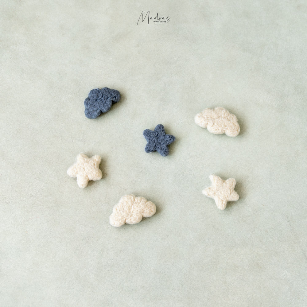 Felted Cloud & Stars : Baby Props