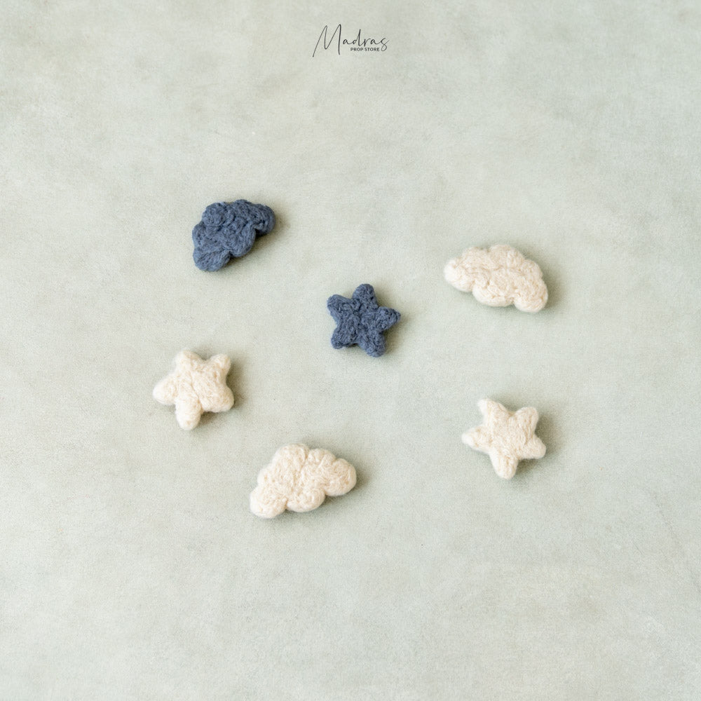 Felted Cloud & Stars- Baby Props