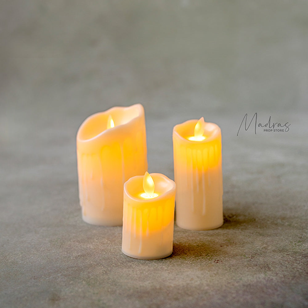 Set of 3 LED Candles -Baby Props