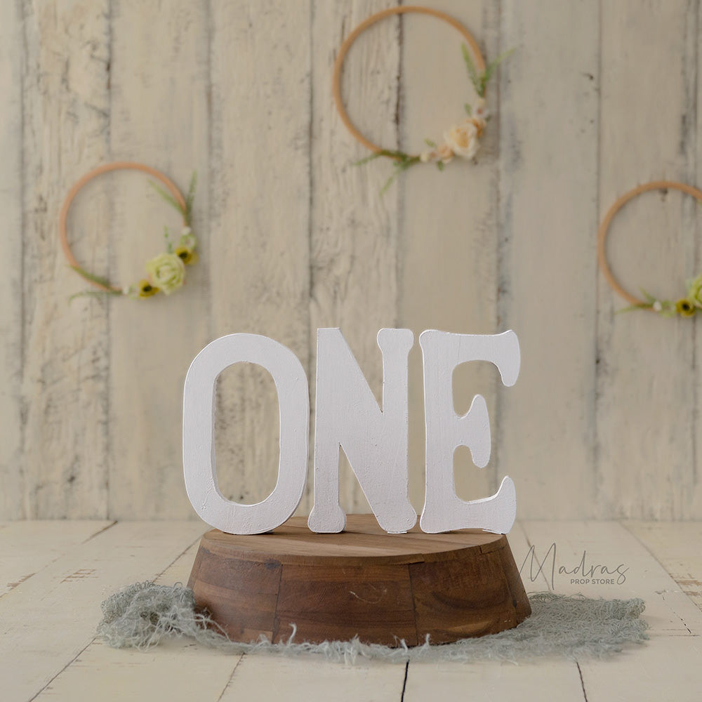 Wooden Letter - ONE - Baby Props