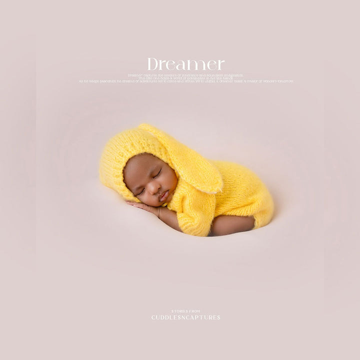 2 pc Bunny Romper Yellow : Baby Props
