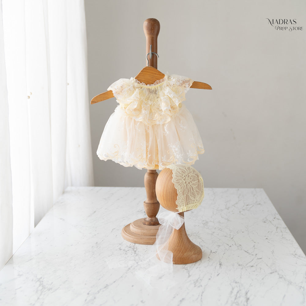 2pc Kumoto Yellow Sleeveless Gown | Newborn | KM114