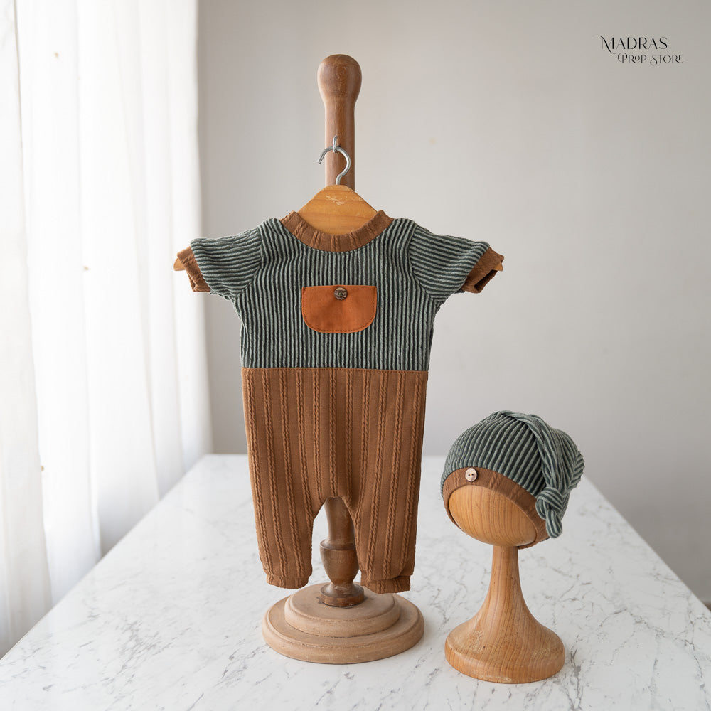 2pc Romper With Sleepy Cap | Newborn | KM105 : Baby Outfits