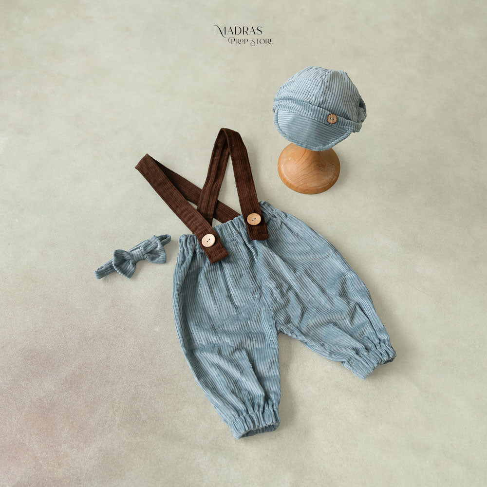 3pc Kumoto Jumpsuit With Cap and Bow | 1 Year | KM066 : Baby Props