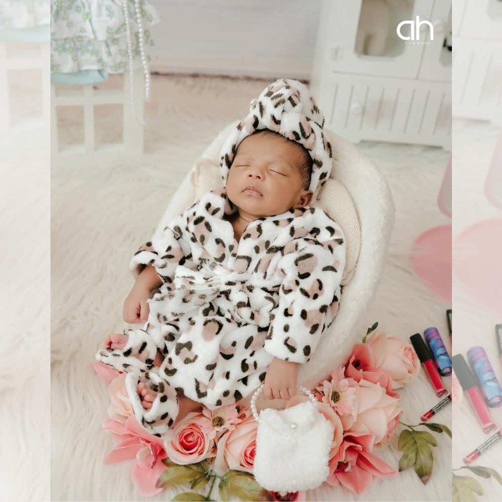3pc Leopard Spa Outfit Set : Baby Props