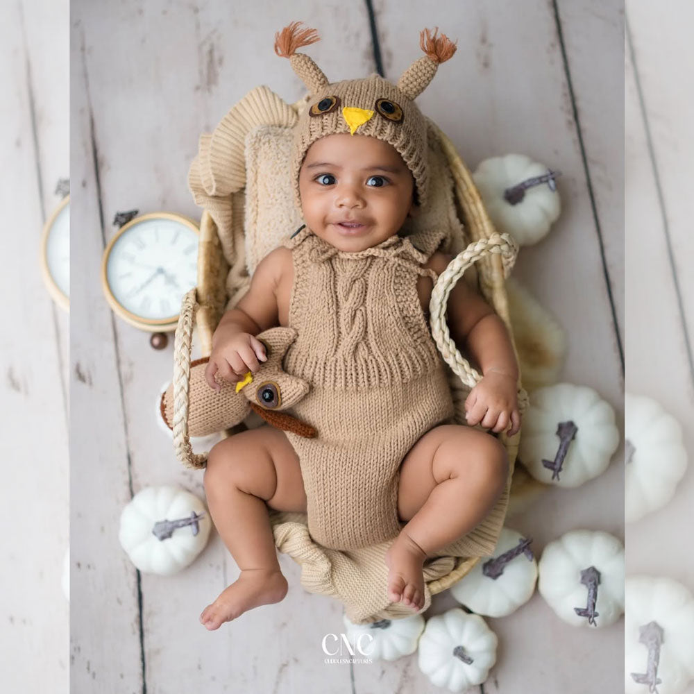 3pc Owl Romper Set | Newborn : Baby Outfits