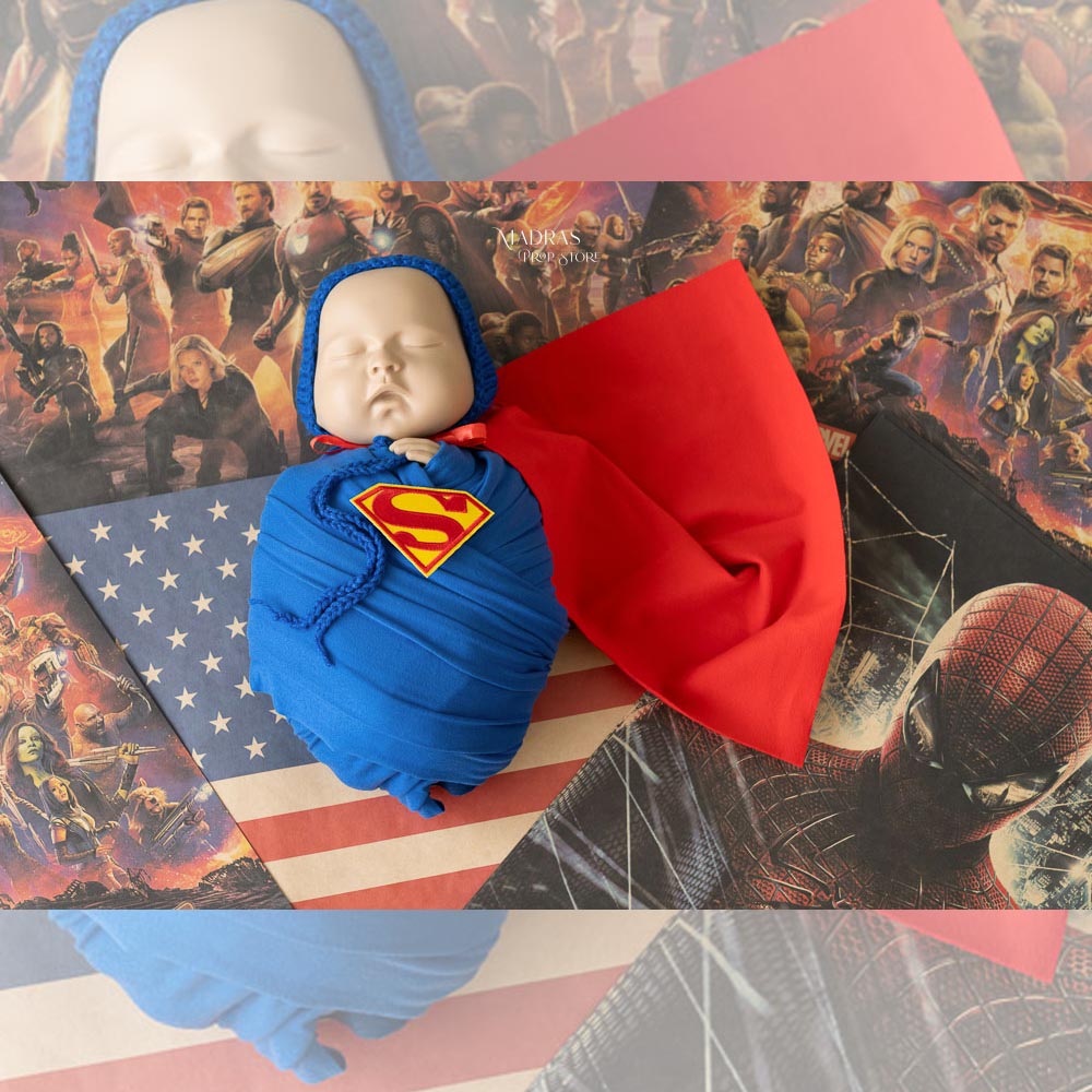 5 Pc Superman Poncho Wrap Set : Baby Props