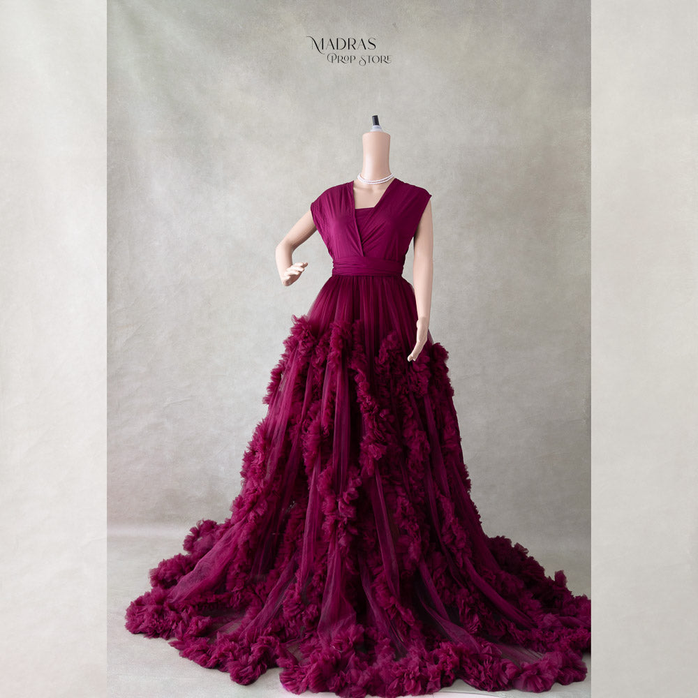 Adah Gown | Beetroot : Maternity Gown