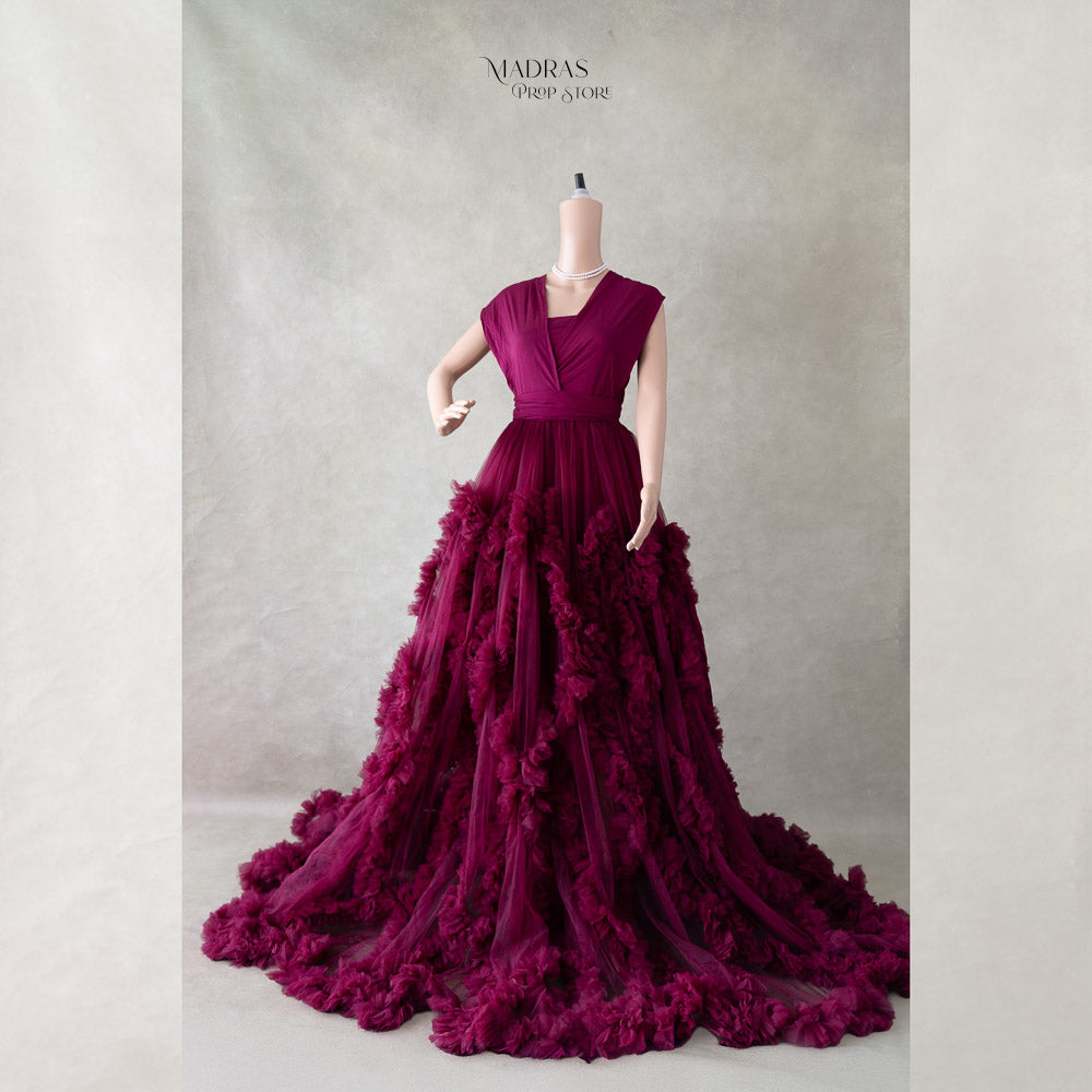 Adah Gown | Beetroot : Maternity Gown