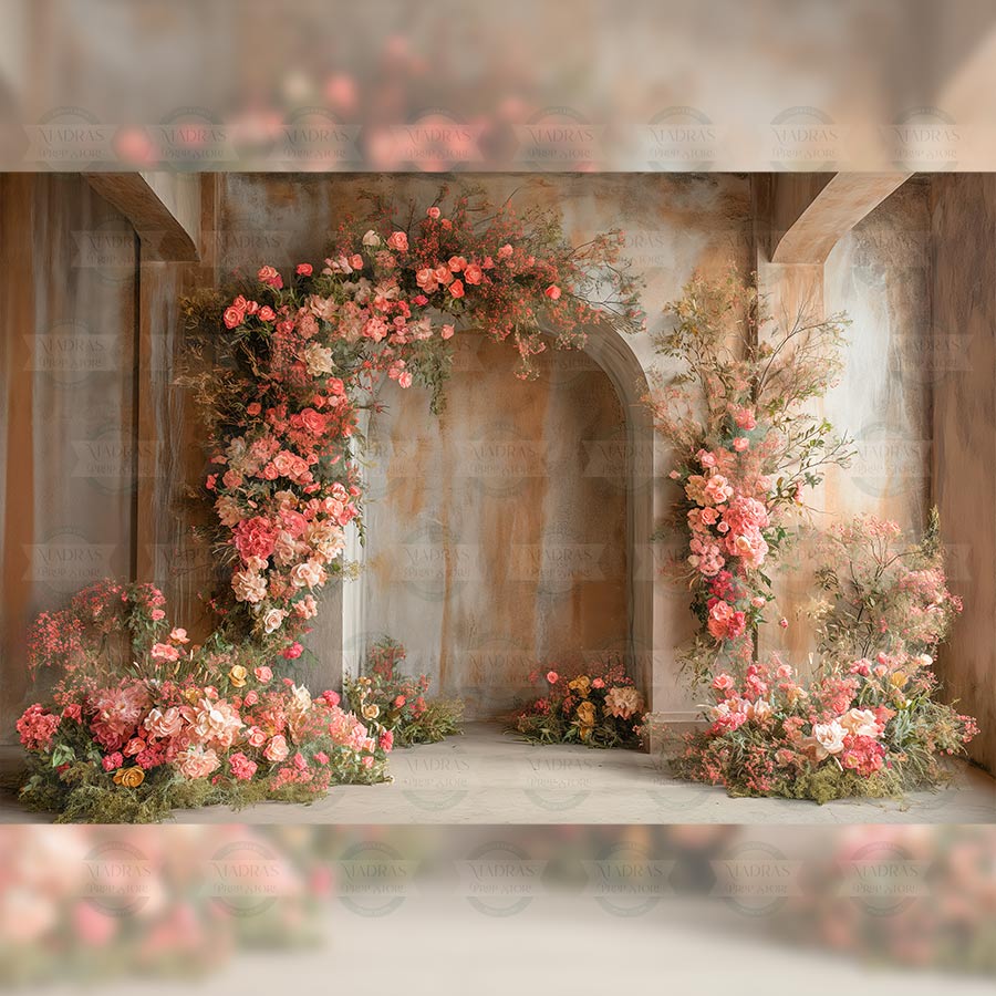 Arched Floral Fantasy - Printed Backdrop - Fabric