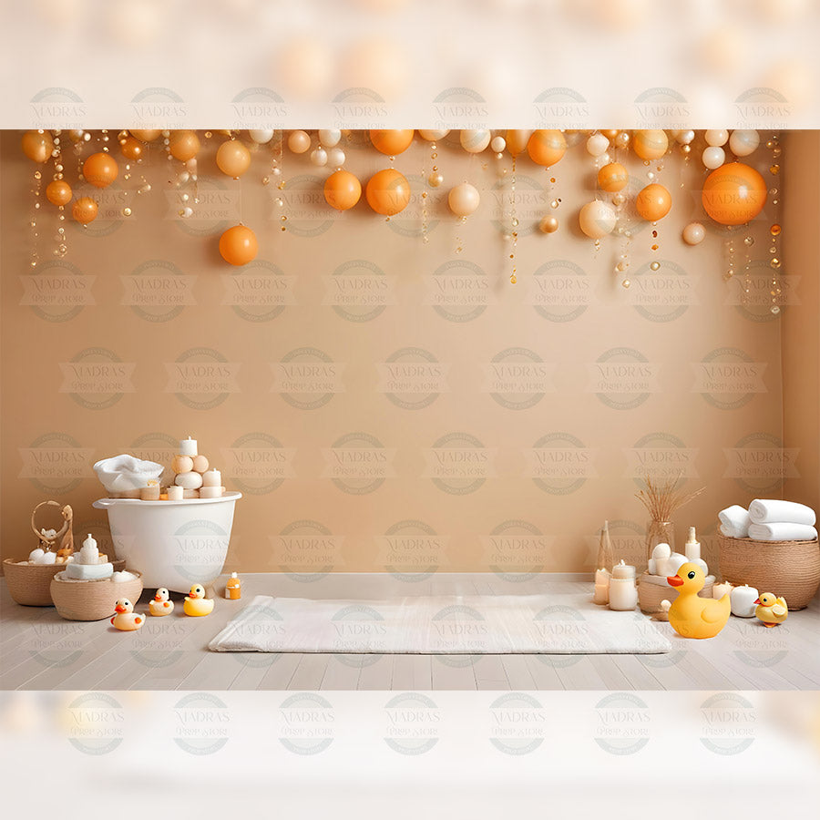 Baby Bath Time - Printed Backdrop - Fabric