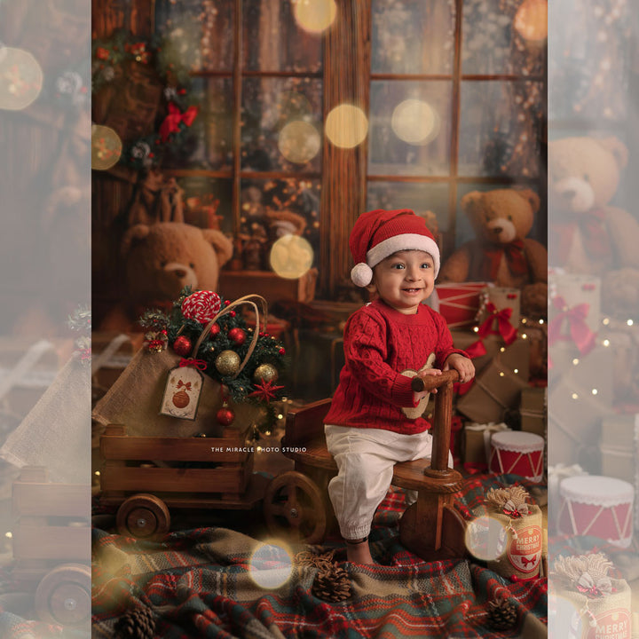 Holiday Hug - Printed Backdrop - Fabric - 5 by 7 feet