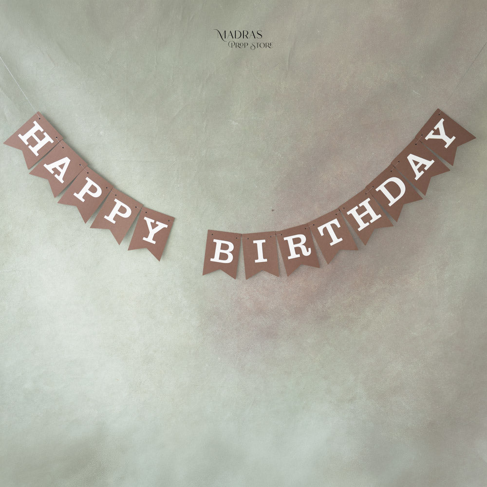 Boho Style First Birthday Bunting - Dark Brown : Baby Props