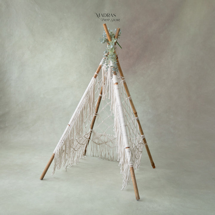 Boho Macrame Teepee Tent 4ft : Baby Props