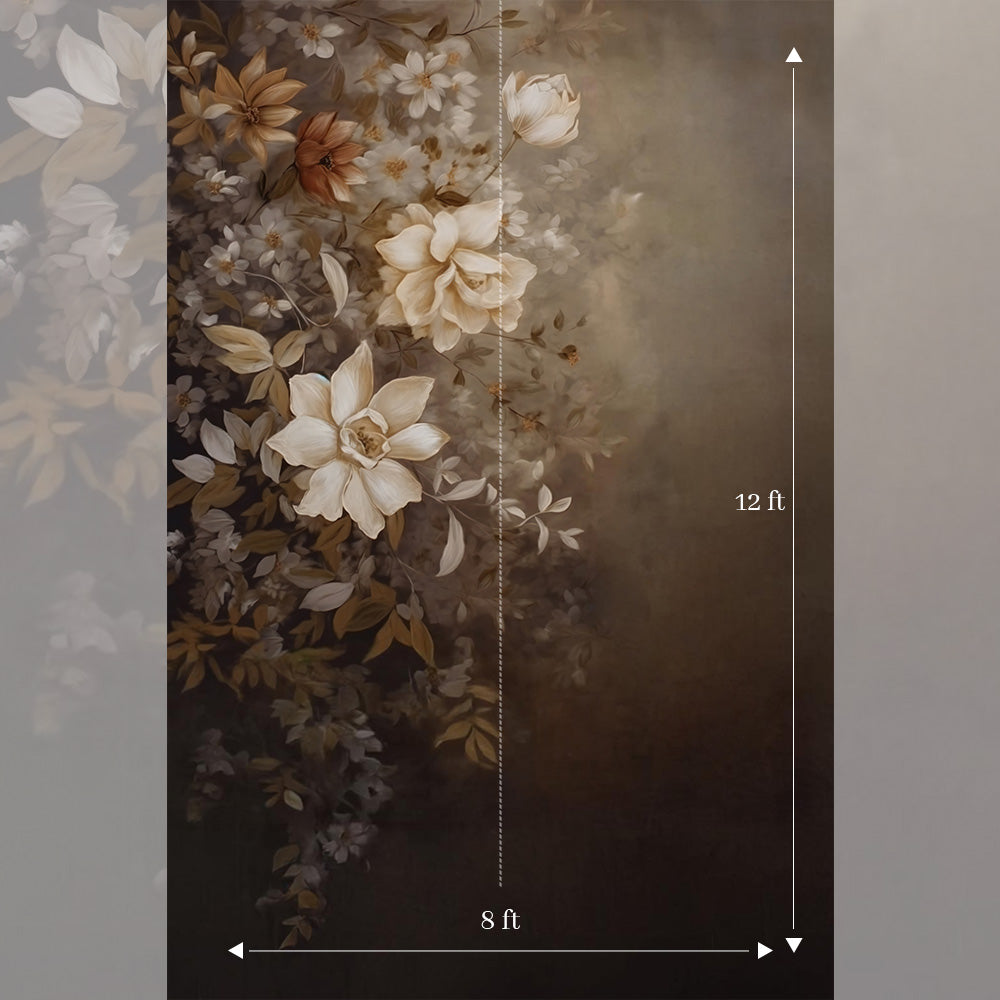 Bronze Floral - Printed Backdrop