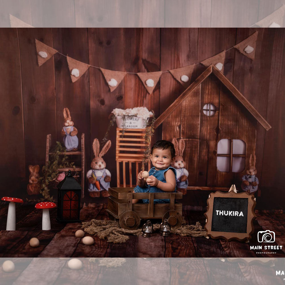 Bunnies Around The House : Baby Backdrops