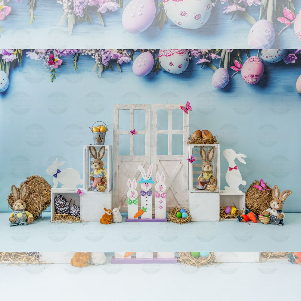 Bunny Bliss - Printed Backdrop - Fabric - 5 by 7 feet