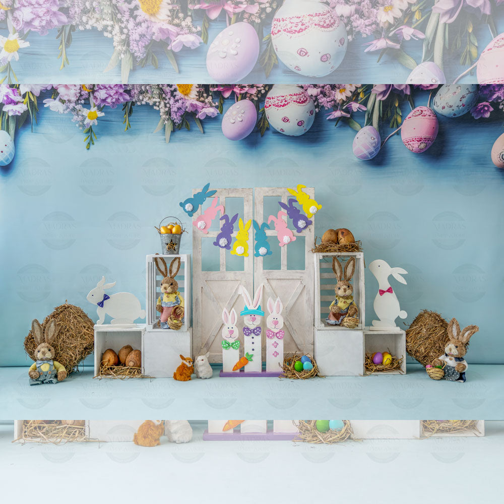 Bunny Hideout - Printed Backdrop - Fabric - 5 by 7 feet