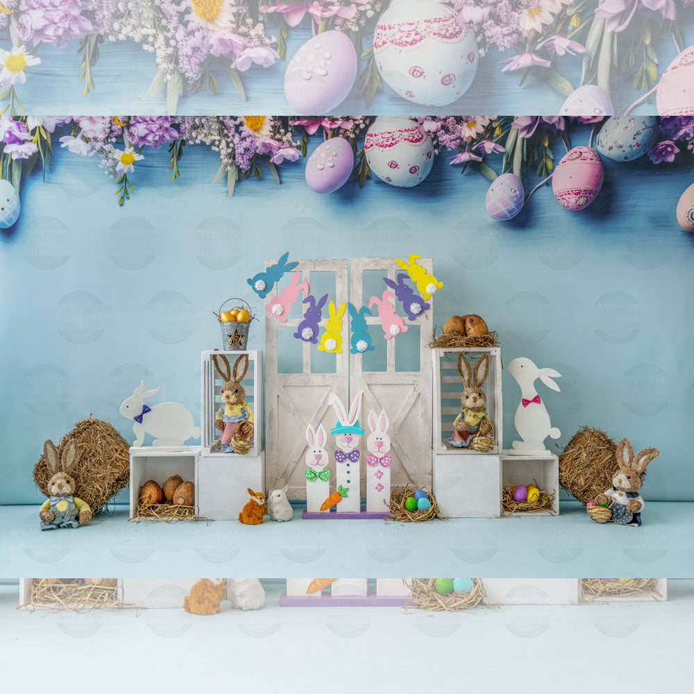 Bunny Hideout - Printed Backdrop - Fabric