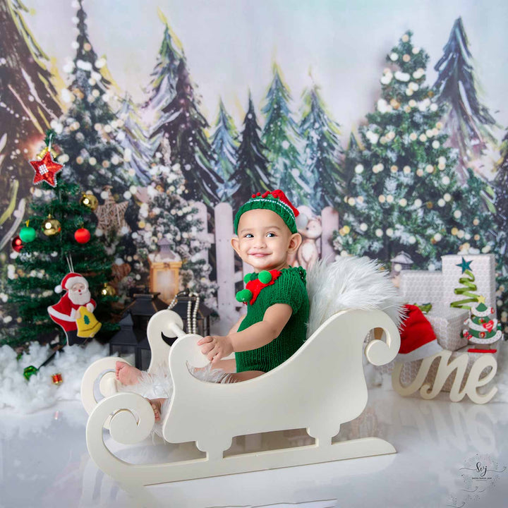 Yuletide snow -  Baby Printed Backdrop