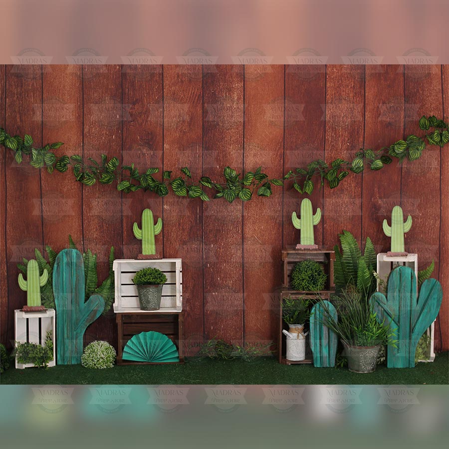 Cactus- Printed Backdrop - Fabric - 5 by 7 feet