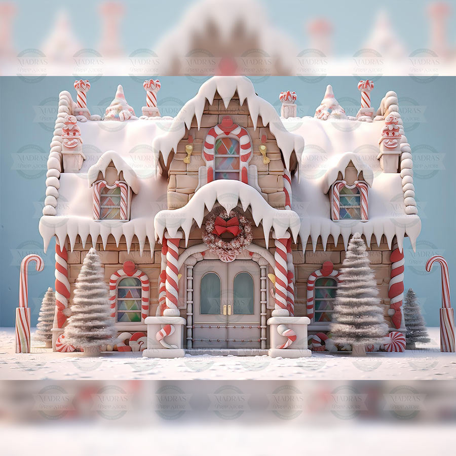 Candy Cane House - Baby Printed Backdrops