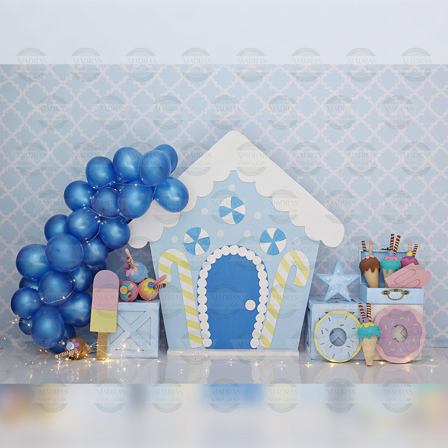 Candyland For Boys - Printed Backdrop - Fabric - 5 by 7 feet