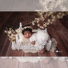 2pc Kumoto White Gown With Cap| Newborn | KM147