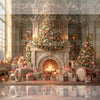 Christmas Cottage - Printed Backdrop - Fabric - 5 by 7 feet