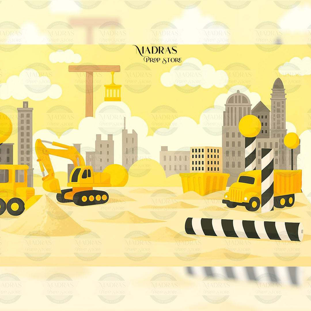 Construction Truck : Baby Printed Backdrops