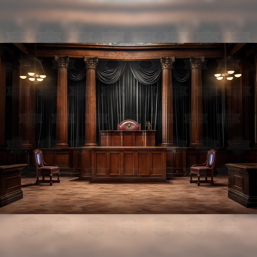 Court Room - Printed Backdrop - Fabric - 5 by 7 feet