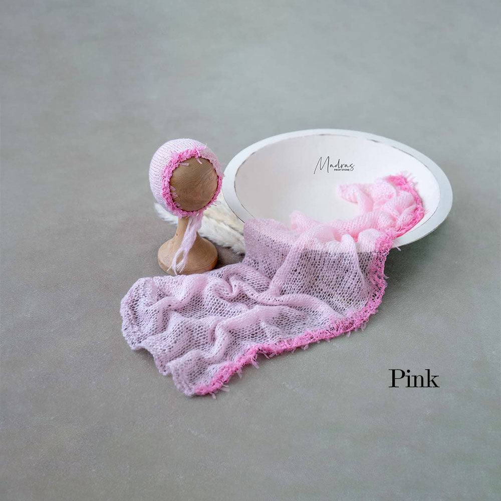 Hat and Wrap Set With Frilly Edges -Baby Props