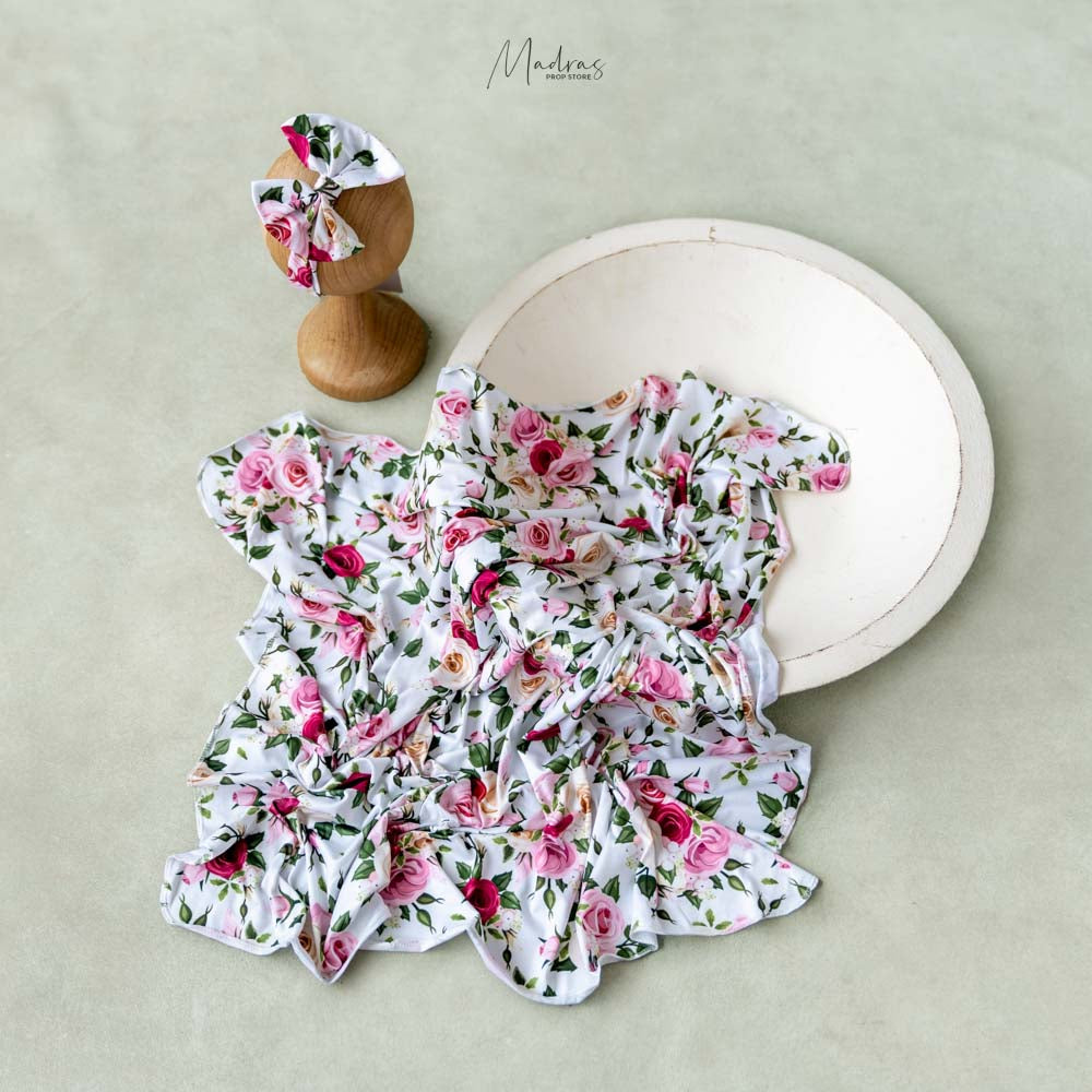Floral Wrap Set 80 cm long : Baby Props