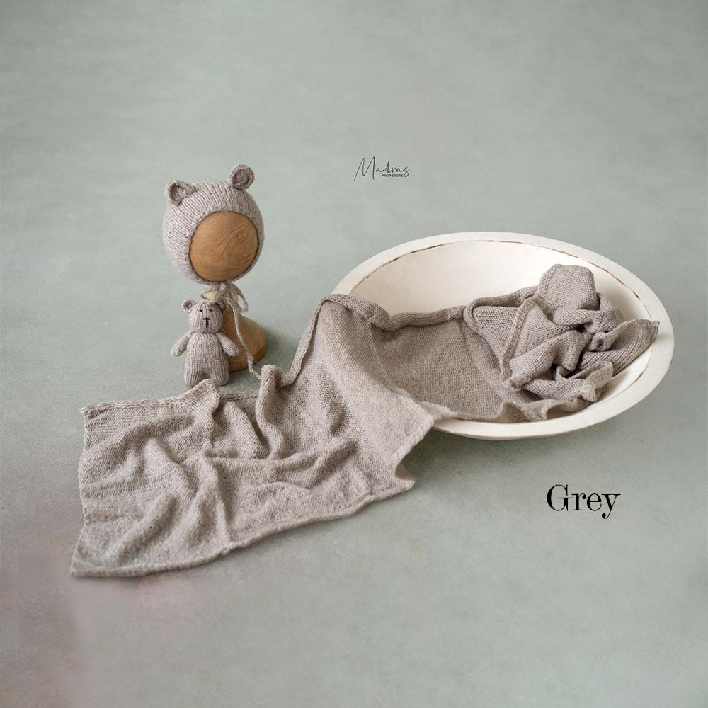 Soft Knitted Wrap Toy Hat Set : Baby Props