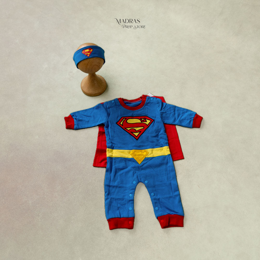 Superman Poncho Romper V1.0 | 9 to 12 Months -Baby Props