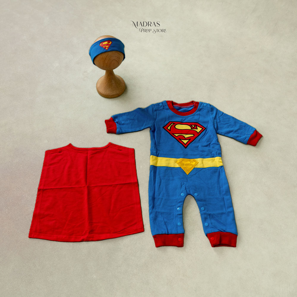 Superman Poncho Romper V1.0 | 9 to 12 Months -Baby Props