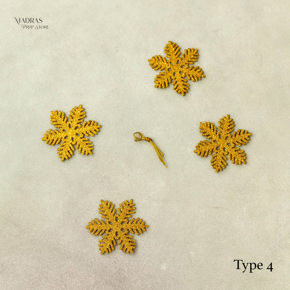 Snow Flakes set of 4 (Gold) : Baby Props