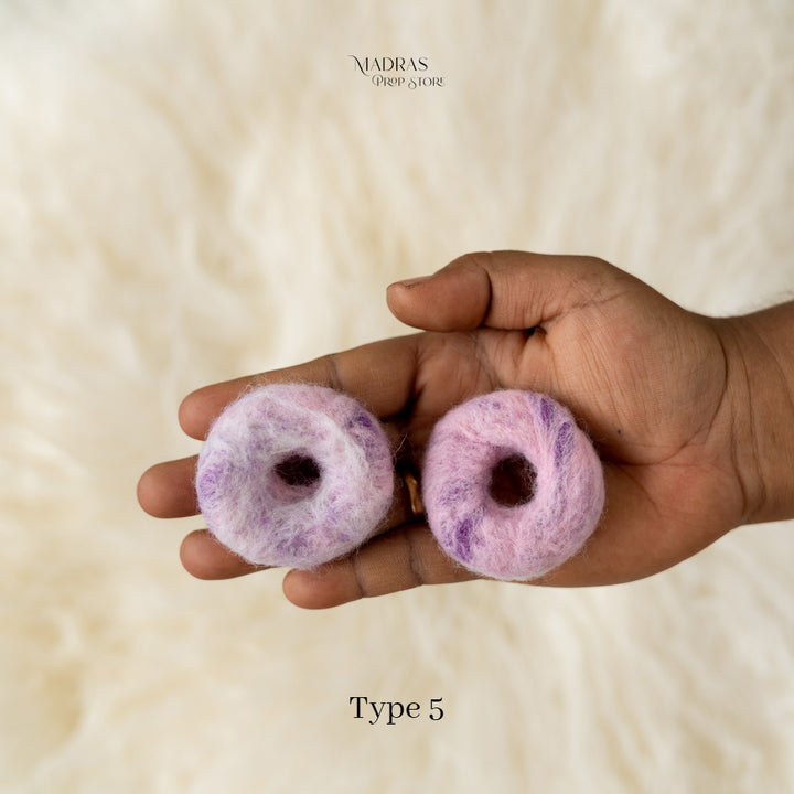 Felted Donuts Set Of 2 : Baby Props