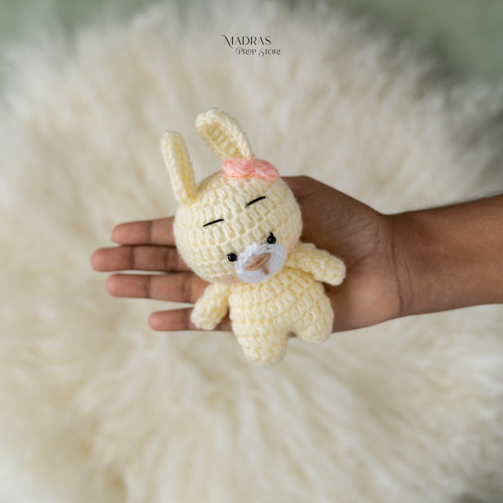Bunny With Blush Bow ( Cream ) -Baby Props