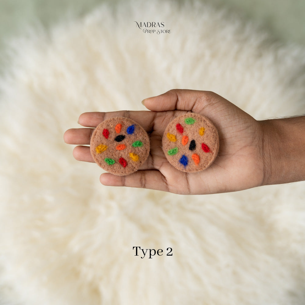 Cookies ( Set Of 2 ) Felted -Baby Props