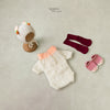 2 pc Bunny Romper Wtih Peach Cap | 0 to 1 Month