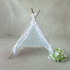 White Lace Pompom Teepee Tent