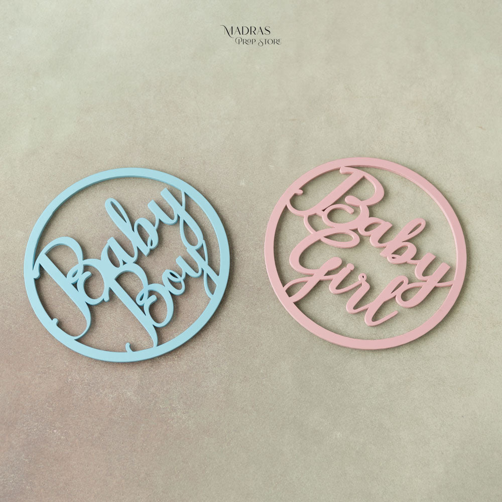 Baby Boy & Girl Placards - Set of Two -Baby Props
