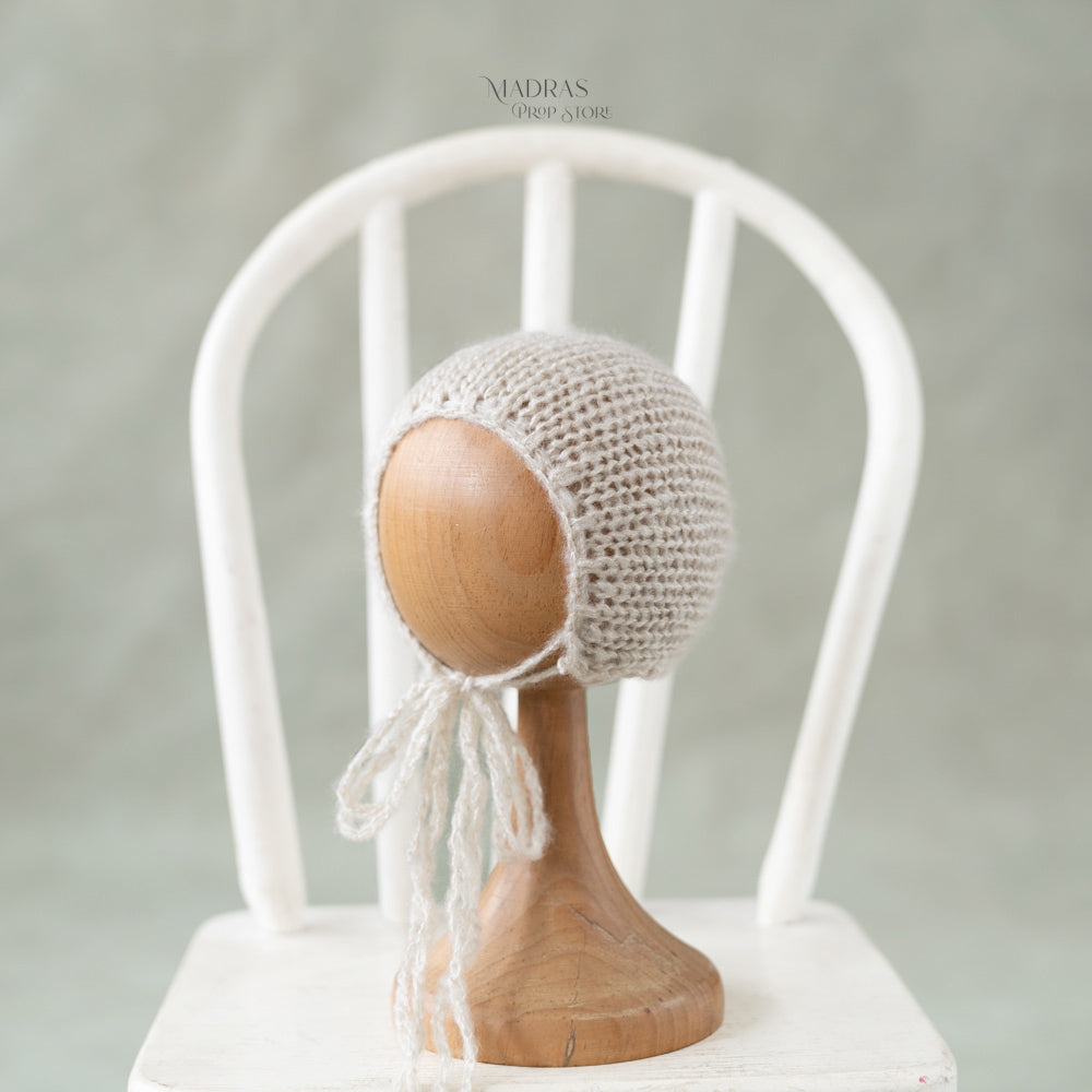 Beige Soft Bonnet : Baby Props