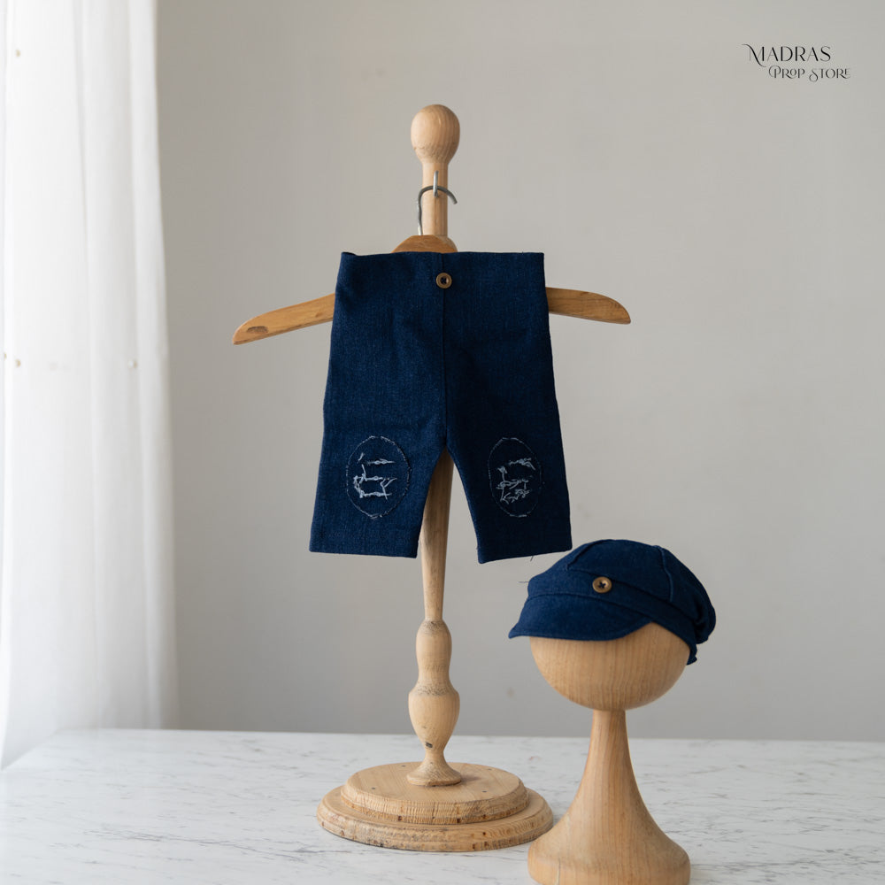 Kumoto Denim Pant Hat Set | Newborn | KM005 : Baby Props